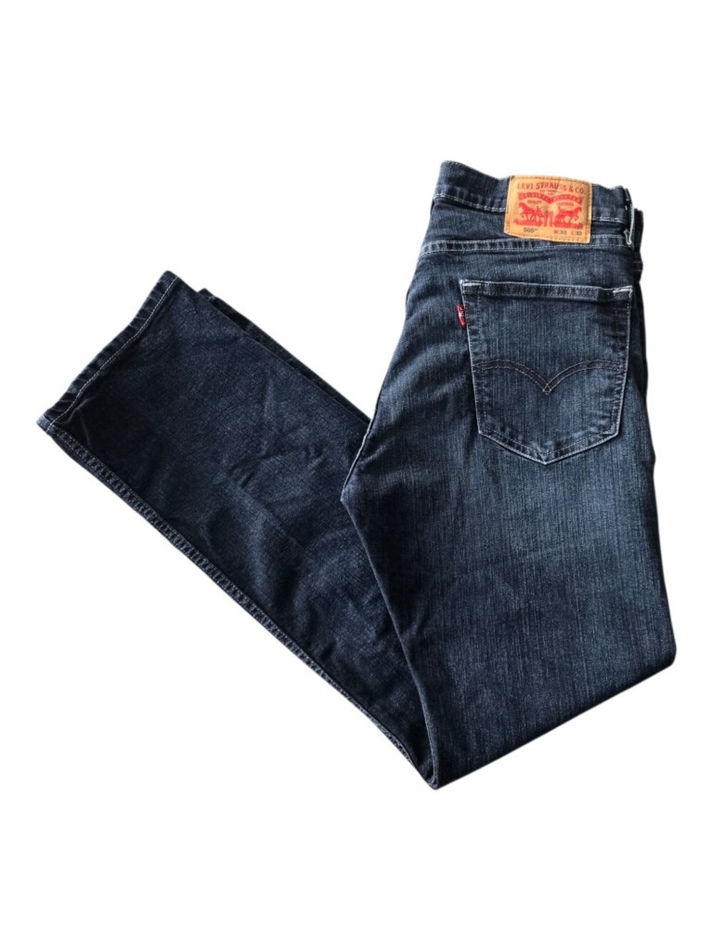 Levis 505 Jeans - Dark Blue - Red Tab - Size 33x32 - Straight Leg